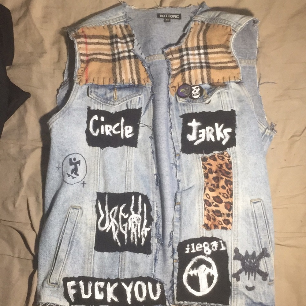 Custom Hot Top Battle Jean Jacket Vest